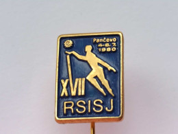 BADGE Z-51-9 - Athlétisme, Athletics, Athletic, WORKERS 'SPORTS GAMES, JEUX DE SPORT POUR TRAVAILLEURS, PANCEVO - Athletics