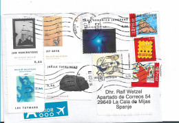 BELGIEN 2027 / Mischfrankatur Auf Brief Von 2023 Mit 9 Marken Nach Spanien - Storia Postale
