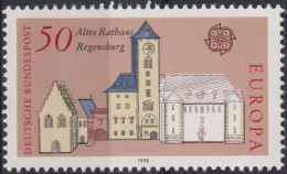 1978 Deutschland>BRD, ** Mi:DE 970, Sn:DE 1271, Yt:DE 817, Europa (C.E.P.T.) 1978 - Architektur, Alt, Rathaus Regensburg - 1978