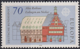 1978 Deutschland>BRD, ** Mi:DE 971, Sn:DE 1272, Yt:DE 818, Europa (C.E.P.T.) 1978 - Architektur, Alt, Rathaus Esslingen - 1978