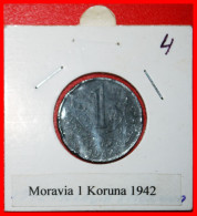 * CZECHIA: BOHEMIA AND MORAVIA UNDER GERMANY (1939-1945)  1 CROWN 1942! IN HOLDER! · LOW START · NO RESERVE! - Acuñes Militares - 2° Guerra Mundial