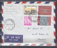 Brief Van Base Antarctique Belgische Zuidpool Basis Naar Bruxelles - 1953-1972 Lunettes