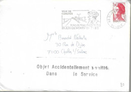 Lettre Du 12/7/83  Tampon ( Objet Accidentellement Souillé Dans Le Service - Cartas Accidentadas