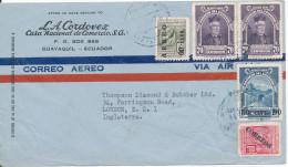Ecuador Air Mail Cover Sent To England With More Stamps 1951 ?? - Ecuador