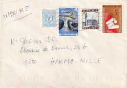 Belgique 854 + 1398 + 1450 + 1664  ° Sur Lettre De 1040 Brussel-Bruxelles Vers 1320 Hamme-Mille - Lettres & Documents