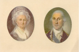 ETATS UNIS - Miniature Portraits Of George And Martha WASINGTON - Présidents