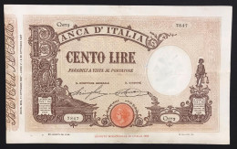 100 LIRE Barbetti Matrice Fascio 11 10 1927  Pressato Foro Centrale E Taglietti Ricongiunti Mb+/q.bb  LOTTO 1736 - Italië– 5 Lire