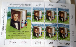 VATICAN 2023, 150 ANNI MORTE ALESSANDRO MANZONI, MINISHEET MNH** - Unused Stamps