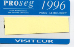 Carte Salon Badge PROSEG 1996 Card Magnétique Karte (salon 531) - Cartes De Salon Et Démonstration