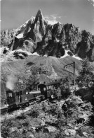 CHAMONIX (Hte-Savoie) Alt. 1050 M. 674 Le Chemin De Fer à Crémaillère Montenvers Et L'Aiguille Du Dru Cpsm GF 1951 - Eisenbahnen