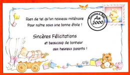 Carte Naissance Sincères Félicitations Pour L'heureux Evènement  Bébé An 2000 Carte Vierge TBE - Naissance
