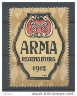 Werbemarke Cinderella Poster Stamp Arma Regensburg 1912 #39 - Erinnophilie