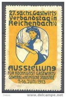 Werbemarke Cinderella Poster Stamp Gastwirts Verbandstag Reichenbach Vogtland  1913 #72 - Erinnophilie