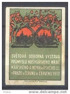 Werbemarke Cinderella Poster Stamp Ausstell. Korbwaren Spielwaren Prag 1913 #126 - Erinnophilie