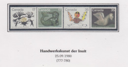 Canada 1980 Inuit Art Strip Of 4 ** Mnh  (CN156) - Unused Stamps