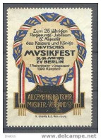 Werbemarke Cinderella Poster Stamp Deutsches Musikfest 1913 Zu Berlin #149 - Erinnophilie
