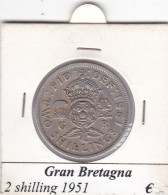 GRAN BRETAGNA 2 SHILLINGS ELISABETTA II   ANNO 1951  COME DA FOTO - J. 1 Florin / 2 Shillings