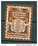 Werbemarke Cinderella Poster Stamp Heimatfest Des Ortsteiles Neurode Maffersdorf 1910 #243 - Erinnophilie