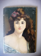 Peinture Huile Sur Bois Portrait De Femme Signé C. Vaucher - Olieverf