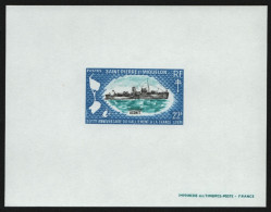 St. Pierre & Miquelon 1971 - Mi-Nr. 471 ** - MNH - Epreuve De Luxe - Schiffe - Ongetande, Proeven & Plaatfouten