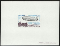 St. Pierre & Miquelon 1988 - Mi-Nr. 559 ** - MNH - Epreuve De Luxe - Zeppelin - Non Dentellati, Prove E Varietà