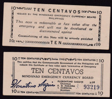 FILIPPINE 10 CENTAVOS  1943  EMERGENCY BANKNOTE PS502 FDS - Philippines