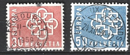 SUISSE. N°630-1 Oblitérés De 1959. Europa'59. - 1959