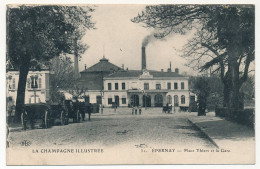 CPA - EPERNAY (Marne) - Place Thiers Et La Gare - Epernay