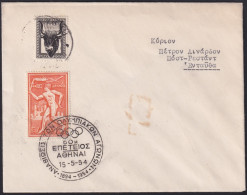 F-EX39495 GREECE 1954 OLYMPIC GAMES SPECIAL CANCEL.   - Cartas & Documentos