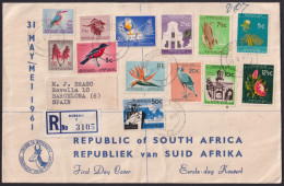 F-EX39619 SOUTH AFRICA 1961 DEFINITIVE REGISTERD COVER TO SPAIN.   - Storia Postale