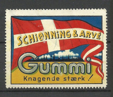 DENMARK Advertising Vignette Reklamemarke Gum Gummi Flag Flagge * - Erinnophilie