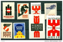 Werbemarke Cinderella Poster Stamp Wiener Messe Um 1930   8 Marken #362 - Erinnophilie