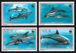 MARINE LIFE Niue Tonga Dolphin MNH Full Set WWF Tropical EXOTIC SEA MAMMAL Coral Reef Undersea Ocean Stamps - Dolphins