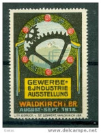 Werbemarke Cinderella Poster Stamp Gewerbeausstellung Waldkirchen I. Br. 1913 #367 - Erinnophilie