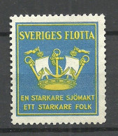 SWEDEN Marine Army Patiotic Vignette Poster Stamp (*) - Erinnophilie