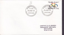 Denmark Sonderstempel 'Åland '91 Mariehamn' KØBENHAVN V. 1991 Cover Brief Bike Bicycle Fahrrad Stamp - Briefe U. Dokumente