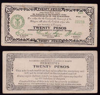 FILIPPINE 20 PESOS  1944  EMERGENCY BANKNOTE PS528D BB - Philippines