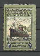 DENMARK Scandinavian - American Line  Advertising Vignette Poster Stamp Reklamemarke Shipping Ship Schiff (*) - Erinnophilie