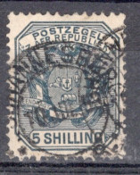 South African Republic 1896 Single 5 Shilling Stamp Coat Of Arms - Wagon With Pole In Fine Used Condition - Nieuwe Republiek (1886-1887)