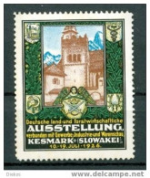 Werbemarke Cinderella Poster Stamp Forstwirtschaftliche Ausstellung Kesmark Slowakei 1926 #405 - Erinnophilie