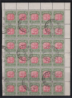 Australia, Scott J87 (SG D133a), Used Pane - Postage Due