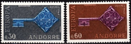 ANDORRA FRENCH 1968 EUROPA. Complete Set, MNH - 1968