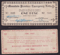 FILIPPINE 1 PESO 1942 EMERGENCY BANKNOTE PS595A BB - Philippines