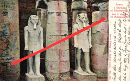 CPA - AK Luxor Louxor الأقصر Statue Ramses Rhamses II A Thebes Theben Karnak Egypt Egypte مصر Ägypten Timbre ختم Stamp - Luxor