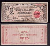 FILIPPINE 1 PESO 1942 EMERGENCY BANKNOTE PS646 SPL - Philippines