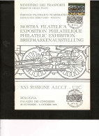 279  - BOLOGNA 28.9.1975   /   MOSTRA FILATELICA - XXI SESSIONE A.I.C.C.F. - U.I.C. - Esposizioni Filateliche