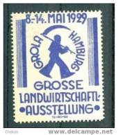 Werbemarke Cinderella Poster Stamp Landwirtschaftliche Ausstellung Grola Hamburg 1929 #463 - Erinnophilie