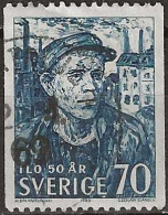SWEDEN 1969 50th Anniversary Of ILO 70ore - The Worker (A. Amelin) FU - Usati
