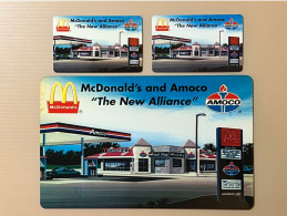 Mint USA UNITED STATES America Prepaid Telecard Phonecard, McDonald & Amoco,Set Of 1 Die-Cut Jumbo + 2 Normal Mint Cards - Other & Unclassified