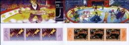 Yugoslavia 2002 Europa Circus Tiger Animals, Booklet FD Beograd Type A With 3 Sets In Strip MNH - 2002